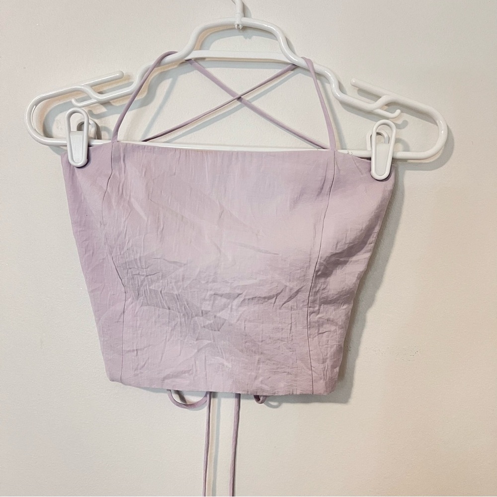ZARA Strappy Back Tie Up Crop Top